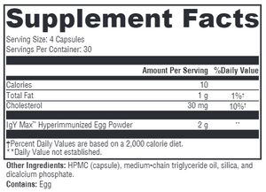 Supplement facts for IG 26 DF Capsules