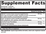 Supplement facts for Nrf2 Activator listing ingredients including ApplePhenom® Apple Polyphenols Extract, Brassica oleracea, Broccoli, Broccoli sprout, Camellia sinensis