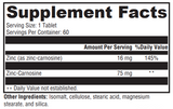Supplement facts for PepciX