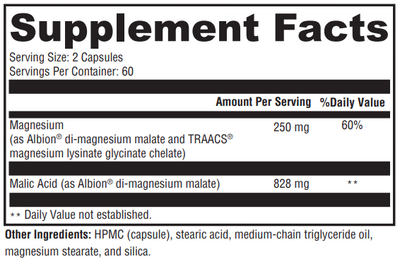 Supplement facts for OptiMag 125