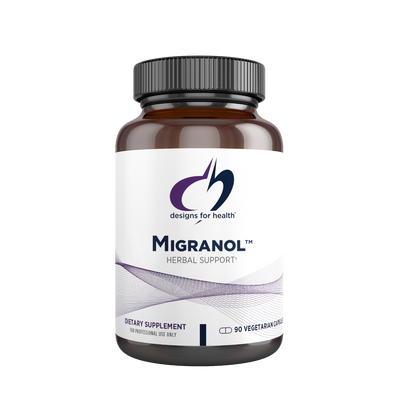 A supplement container of Migranol by Designs for Health - USA