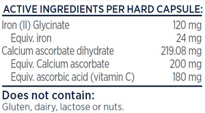 Supplement facts for Ferro Supreme
