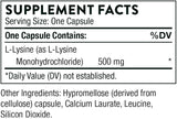 Ingredients including L-Lysine Mononhydrochloride.