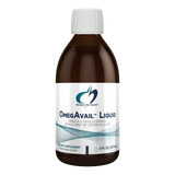 A supplement bottle with the label OmegAvail Liquid