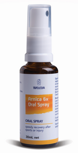 A supplement container of Arnica 6x Oral Spray by Weleda