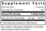 Text listing the ingredients including Zinc Picolinate