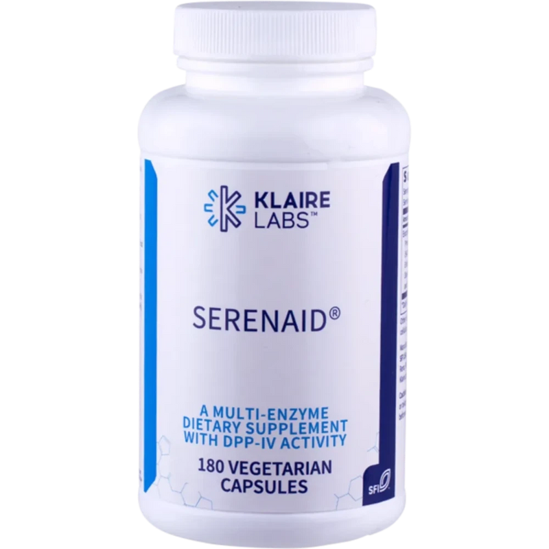 A Supplement container with the name Serenaid by Klaire Labs.