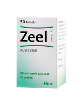 A supplement container of Zeel Tablets 50 by Heel