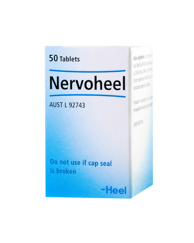 A supplement container of Nervoheel Tablets 50 by Heel