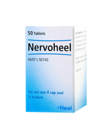 A supplement container of Nervoheel Tablets 50 by Heel