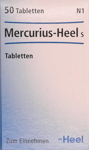 A supplement container of Mercurius Heels Tablets 50 by Heel
