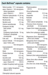 Supplement facts for BioTress