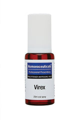 A supplement container of Virex Spray 20ml by BioMedica Homoeoceuticals