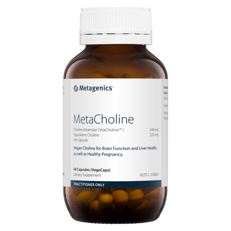 A supplement bottle called MetaCholine by Metagenics