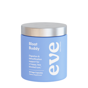 A supplement container of Bloat Buddy by Eve