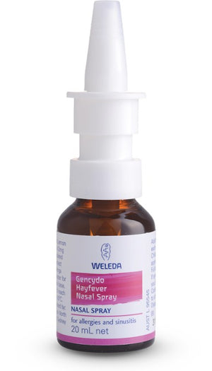 A supplement container of Gencydo Hayfever Nasal Spray by Weleda