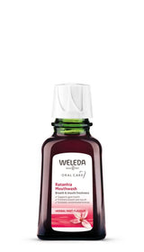 A supplement container of Ratanhia Mouthwash Concentrate by Weleda