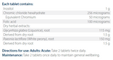 Supplement facts for T-Clear