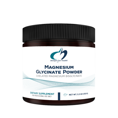 A supplement container of Magnesium Glycinate Powder, 150g by Designs for Health - USA