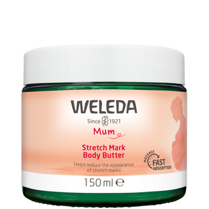 A supplement container of Stretch Mark Body Butter by Weleda