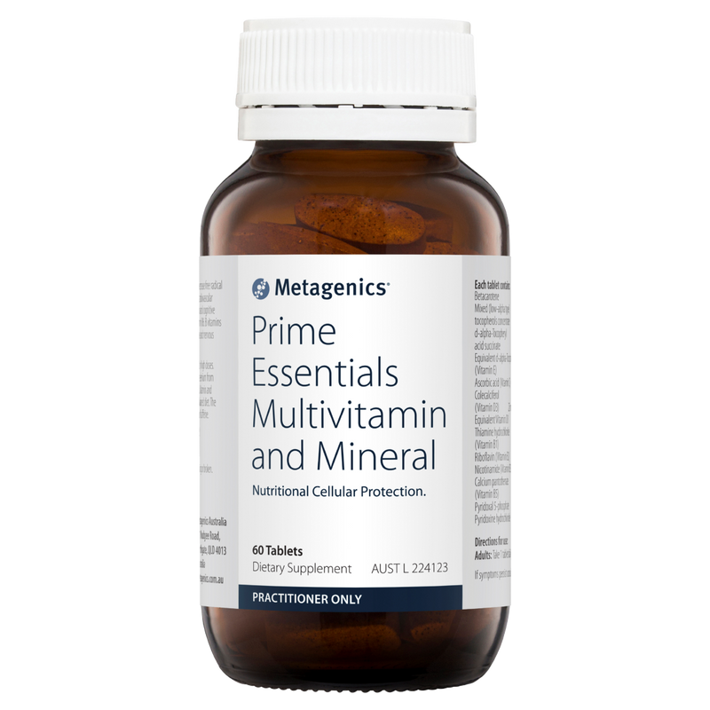 A supplement called Prime Essentials Multivitamin and Mineral by Metagenics