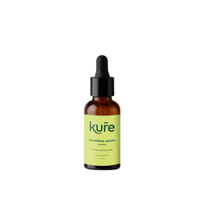 A supplement container of Kure Hempress Drops Original 30ml by Kure