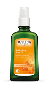 A supplement container of Revitalising Body Oil - Sea Buckthorn by Weleda