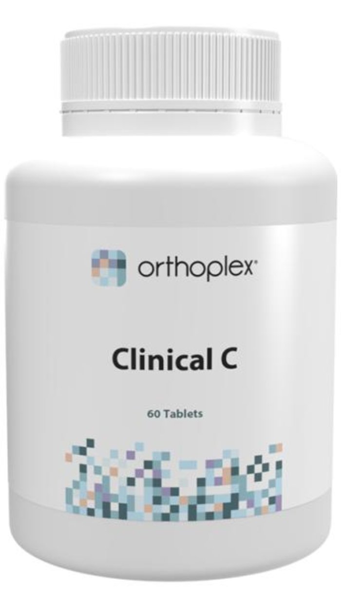 A Supplement container with the name Clinical C (60 Tabs) by Orthoplex