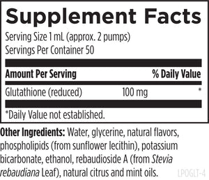 Supplement facts for Liposomal Glutathione
