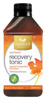 A supplement container of Recovery Tonic by Harker Herbals