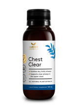 A supplement container of Chest Clear by Harker Herbals