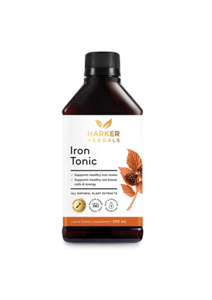 A supplement container of Iron Tonic by Harker Herbals