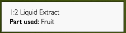 Supplement facts for Chaste Tree 1:2 - 500ml listing ingredients including Acerola extract, Amla, Amla (Phyllanthus emblica), Aristotelia chilensis, Banana Extract