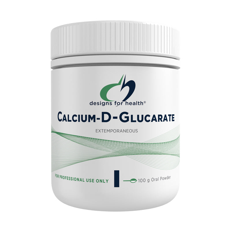 A supplement container of Calcium D Glucarate 100g by Designs for Health