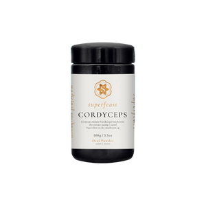 A supplement container of Cordyceps by SuperFeast