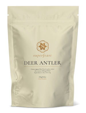 A supplement container of Deer Antler by SuperFeast