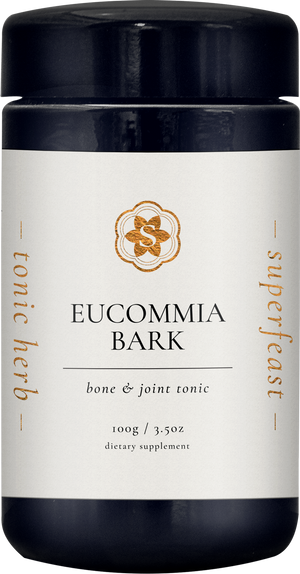A supplement container of Eucommia Bark by SuperFeast