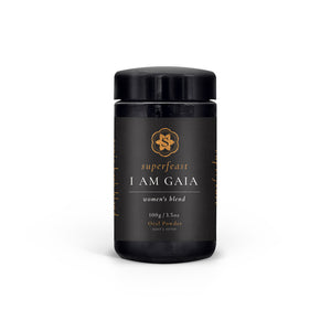 A supplement container of I AM GAIA by SuperFeast