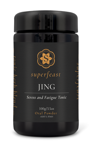 A supplement container of JING by SuperFeast