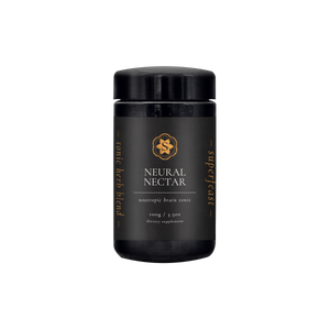 A supplement container of Neural Nectar by SuperFeast