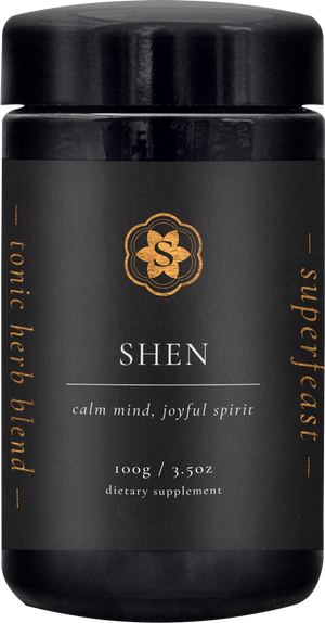 A supplement container of SHEN by SuperFeast
