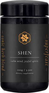A supplement container of SHEN by SuperFeast