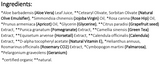 Supplement facts for Nourishing Cream Cleanser 125ml listing ingredients including Aloe Barbadensis, Aloe Vera, Apricot Kernel Oil, Apricot Oil, Cetearyl Olivate