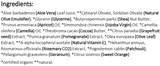 Supplement facts for Intensive Body Lotion 250ml listing ingredients including Aloe Barbadensis, Aloe Vera, Alpha tocopheryl, Apricot Kernel Oil, Apricot Oil