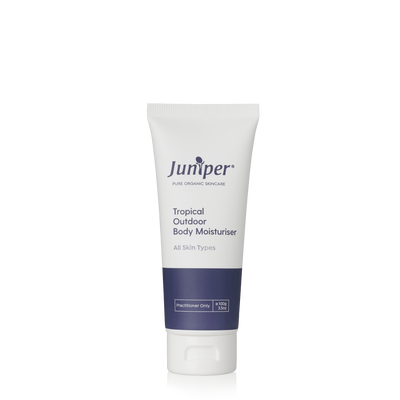 A supplement container of Tropical Outdoor Body Moisturiser 100g by Juniper