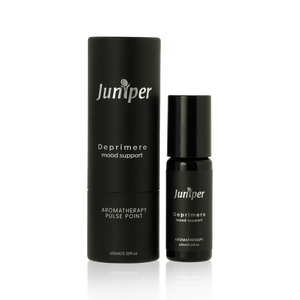 A supplement container of Deprimere Aromatherapy Blend 10ml by Juniper