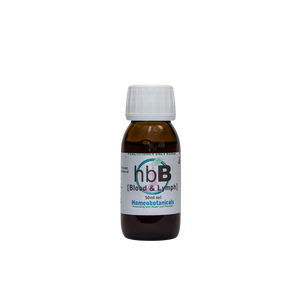A supplement container of hbB (Blood & Lymph) 50ml by Homeobotanicals