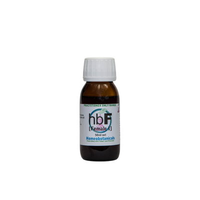 A supplement container of hbF (Female Formula I) 50ml by Homeobotanicals