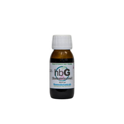 A supplement container of hbG (Gastrointestinal) 50ml by Homeobotanicals