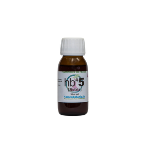 A supplement container of hb#05 Nutria (Nutrients & Assimilation) 50ml by Homeobotanicals